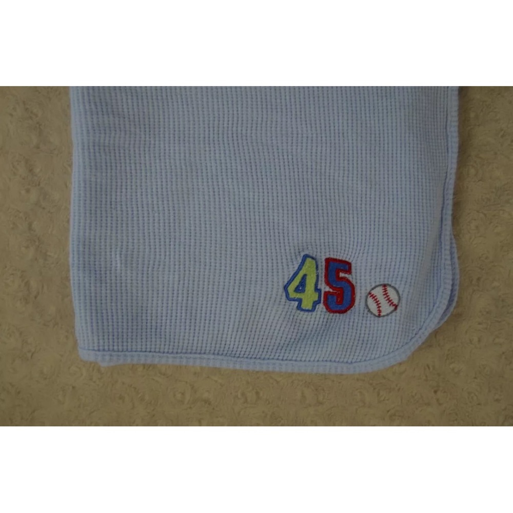 Baby Connection 45 Baseball Baby Blanket Thermal Waffle Weave Blue Red Green